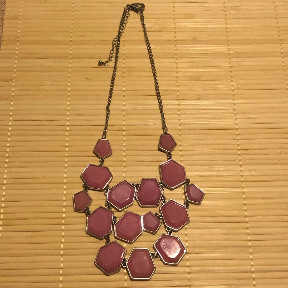 Fashion Womens bib rose pink Statement necklace